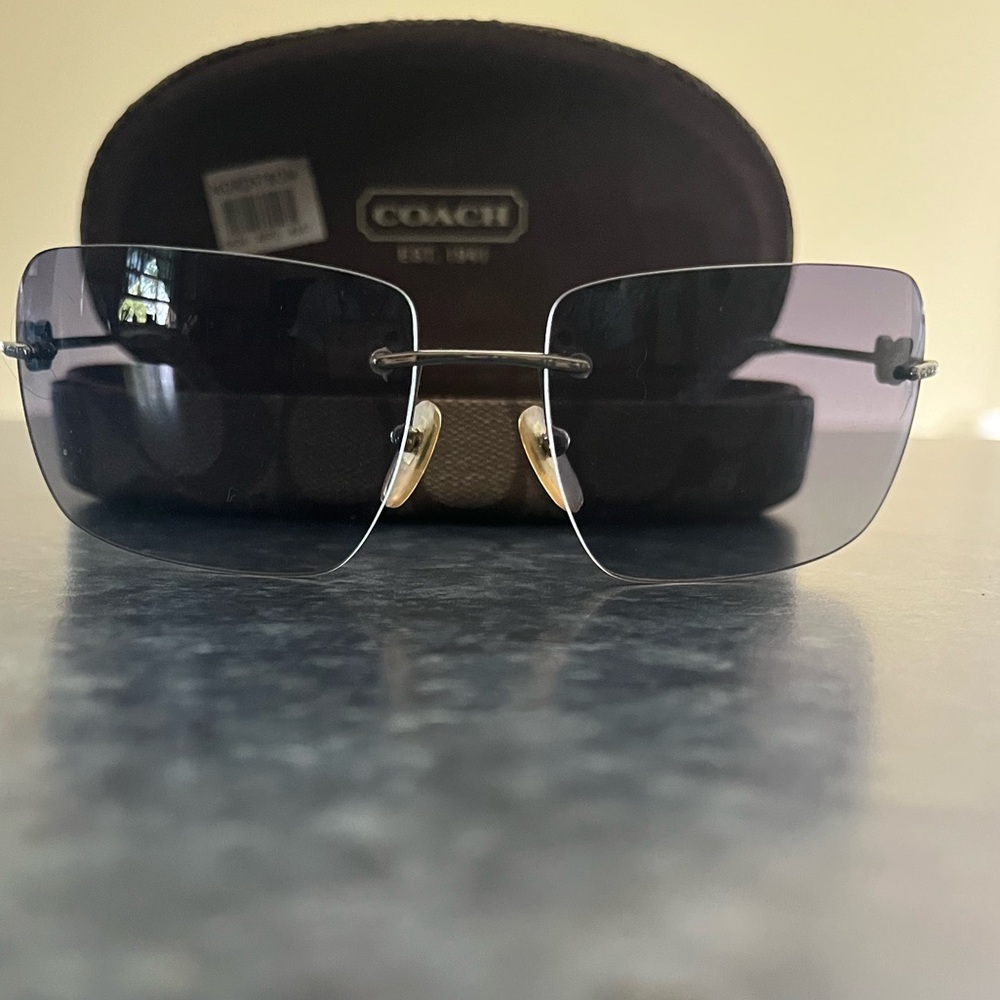 Coach Black Rimless Sunglasses with Case